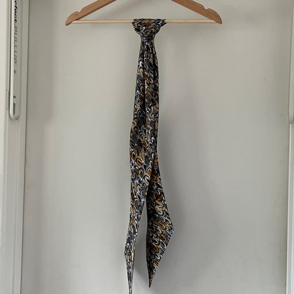 Vintage Vera Neumann Silk Tie Scarf Hand Screened Abstract Print - Picture 8 of 10